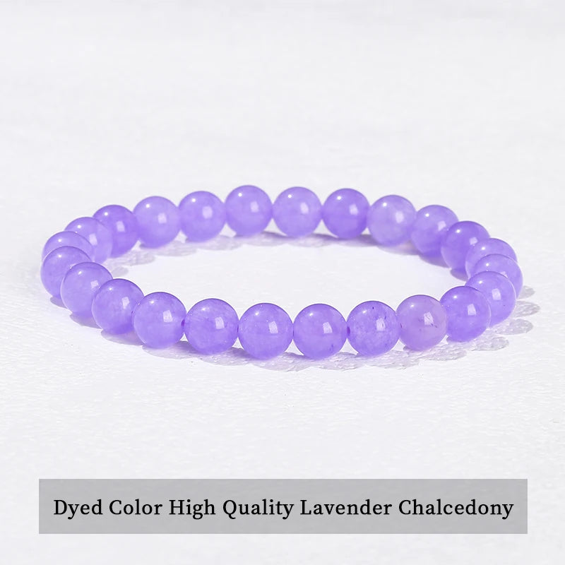 JD Natural Stone Beads Bracelet Amethyst Tiger Eye Crystal Quartz Agate Gem Beads Bangles Women Men Reiki Healling Jewelry Gift Pi-Mart