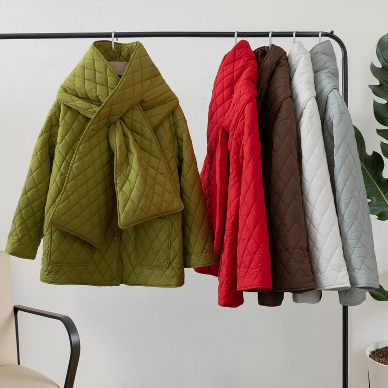 Women Autumn Winter Scarf Jacket Warm parka LadyShow.Store