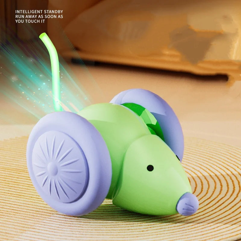 Interactive Cat Toy Electric Mouse Car Automatic Teaser Kitten Pet Toys Rechargeable Intelligent Obstacle Avoidance Cat Car Toy Pi-Mart
