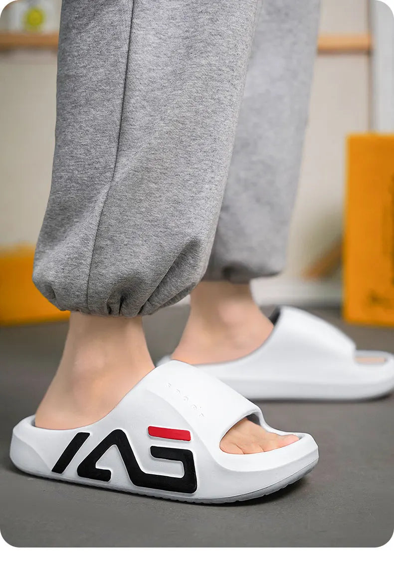 Extra-thick Sole Men Soft Air Cushion Casual Slippers EVA Sandals Fashion Flip Flops Outdoor Summer Seaside Beach Shoes Pi-Mart