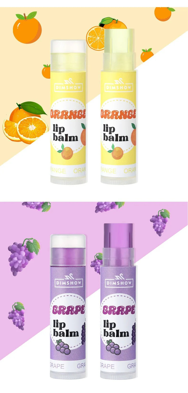 6 Kinds of Fruity Lip Balm Moisturizing Hydrating Long Lasting Lip Lotion Lightening Lip Lines Lips Mask Care Lips Lipstick Balm Pi-Mart