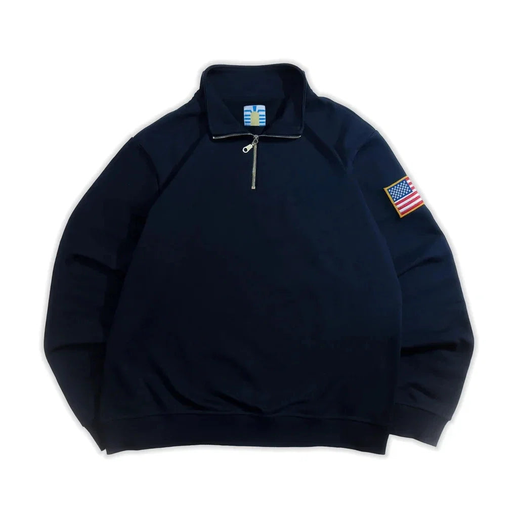 Low-key Style Quarter Zip Pullover Y2k Stand Collar Embroidered Hoodies Sweatshirt Mens Oversize Sweatshirt Hoodie K Pop Clothes LadyShow.Store