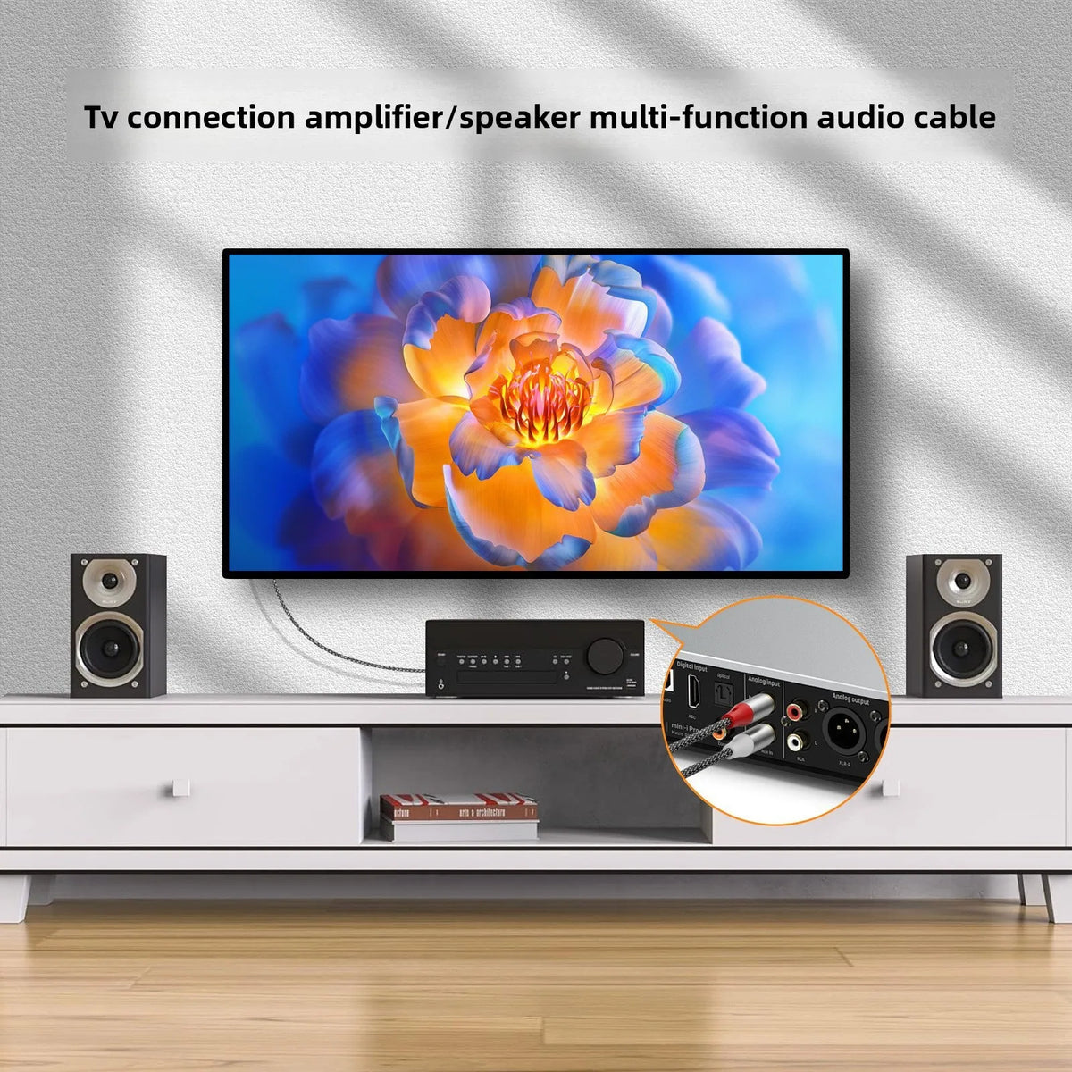 Double RCA Audio Cable, 2 Pairs of RCA Cables for Computer, TV, Amplifier, Subwoofer, and Speaker Connection Pi-Mart