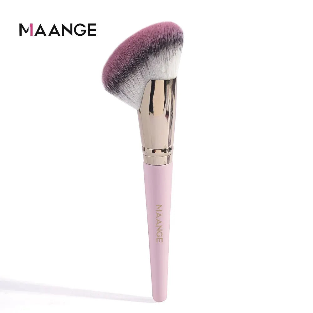 MAANGE Dense Blush Bronzer Brush Angled Makeup Brush Premium Brush Perfect For Face Contouring Highlighting For Creams Powders Tri Light Beauty