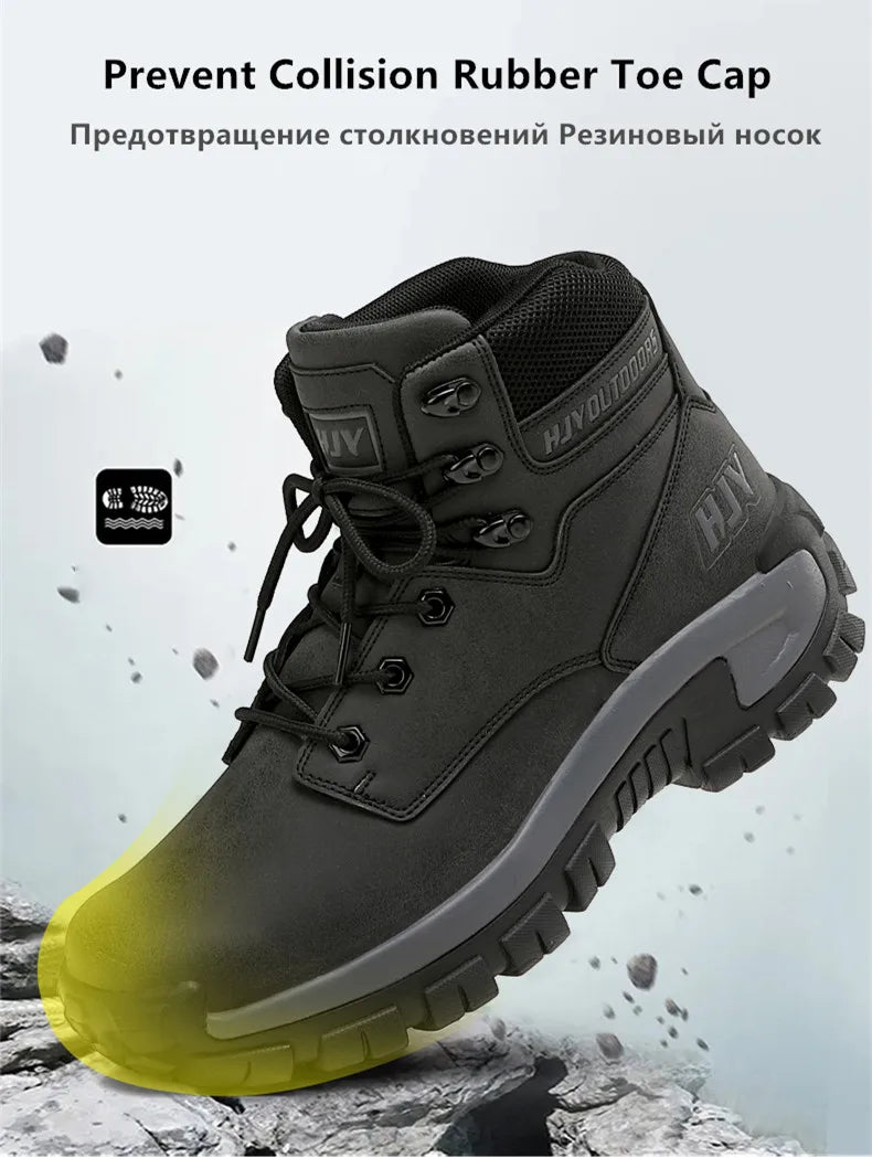New Men's Boots Fashion Outdoor Boots Breathable Hiking Boots Autumn Shoes Sneakers Lightweight Non-slip Men Desert Ankle Boots Pi-Mart