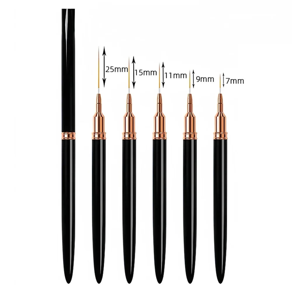 Nail Brush Pen 5pcs/set Nail Art Liner Brushes Set Elongated Striping Drawing Professional Tri Light Beauty