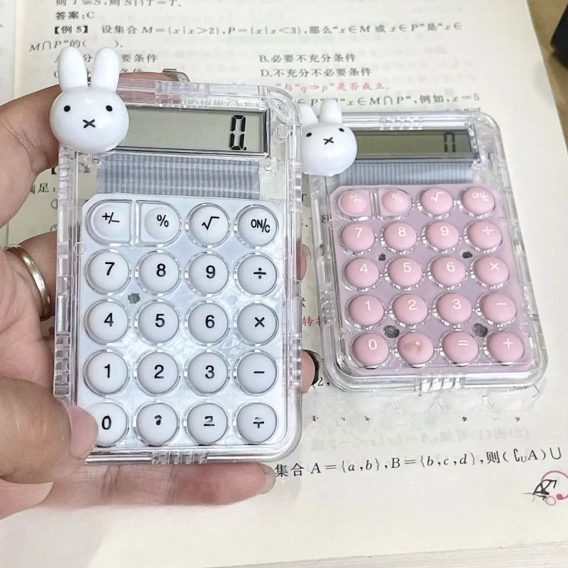 Miffy Rabbit Calculator Silent Mini High Beauty Student Office Exam Super Cute Small Multi functional Calculation Tri Light Beauty