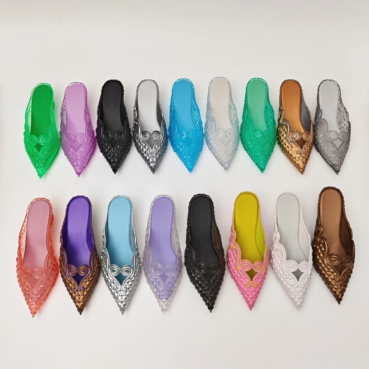 Original Brand Style Women Pointed-toe Crystal High Heel Slippers  Girl Retro Elegance Slippe Ladies Fashion witch Summer Slides LadyShow.Store