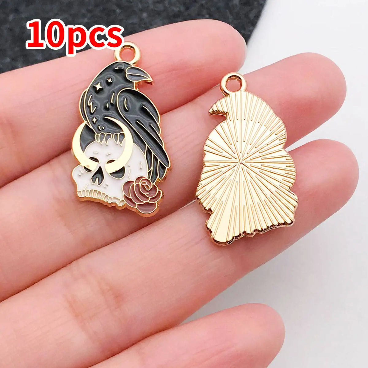Mix 10/20 pcs of Alloy Enamel Halloween Charms Pendants, Suitable for DIY Necklace, Earring, Keychain Jewelry Making Accessory. Pi-Mart