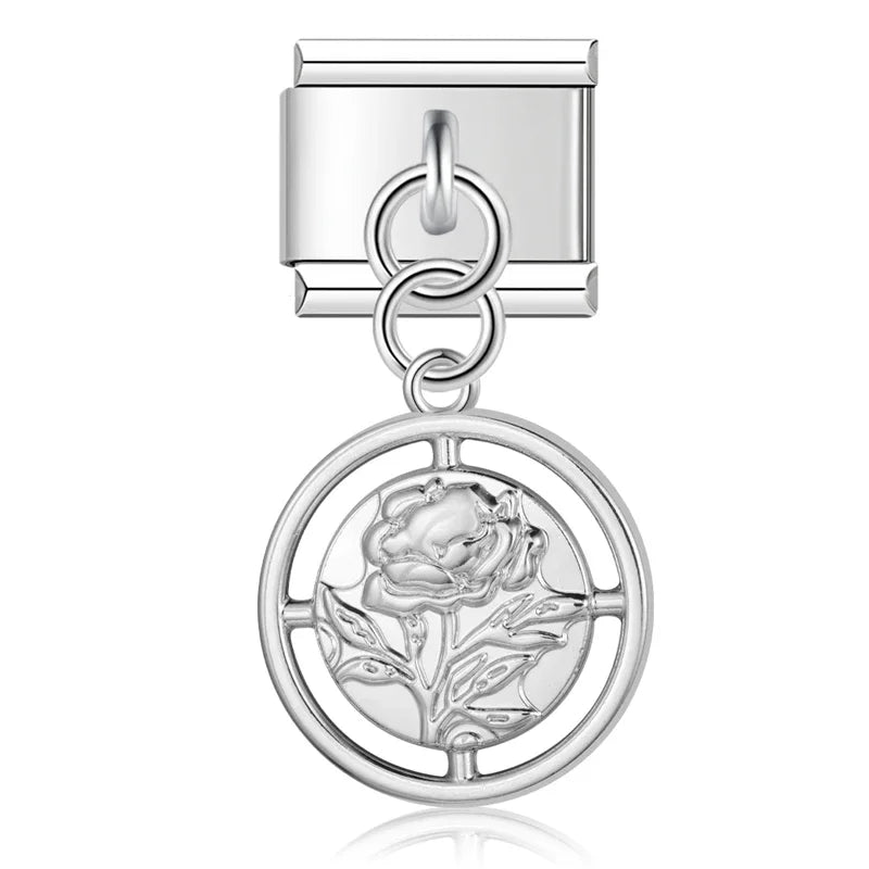 Hapiship 9mm Width Original Daisy Unicorn Angel Cup Santa Claus Italian Charm Fit Bracelet Stainless Steel Jewelry Making DJ050 Pi-Mart