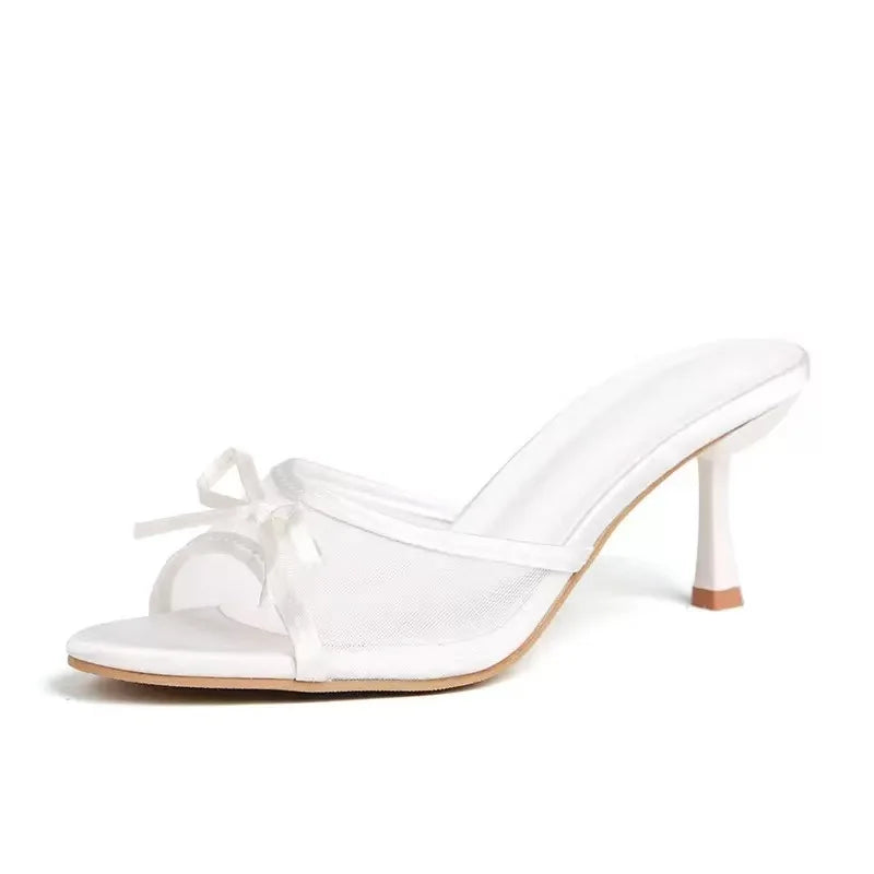 2024 Women Summer New Luxury Brand High Heel Sandals Versatile Simple Slim Heel Sandals Slippers LadyShow.Store
