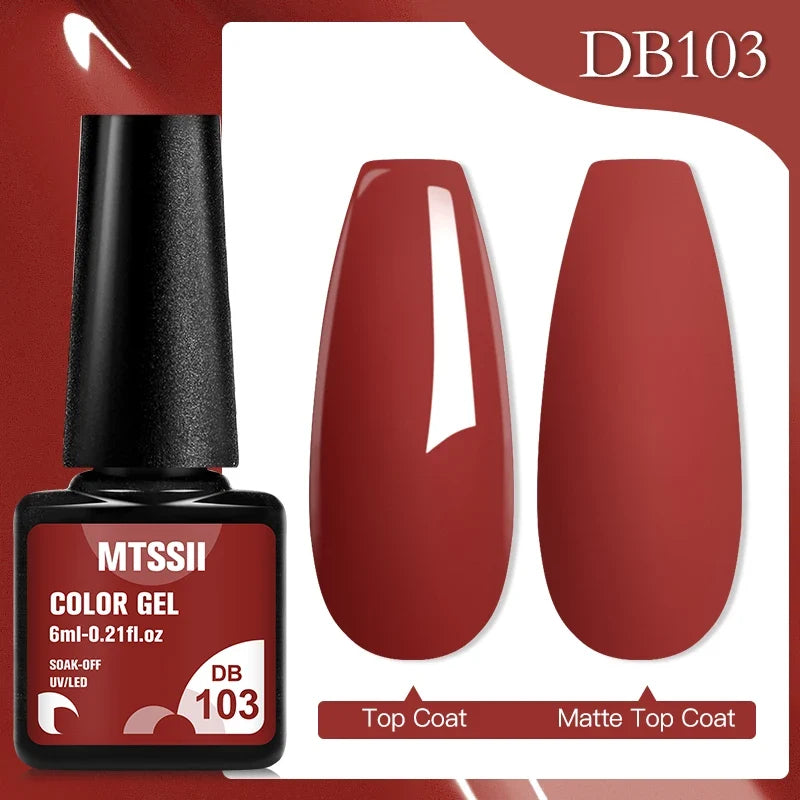Mtssii 6ML Chocolate Color Gel Nail Polish Brown Semi Permanent UV Gel Autumn Winter Popular Soak Off Nail Art Gel Varnishes Tri Light Beauty