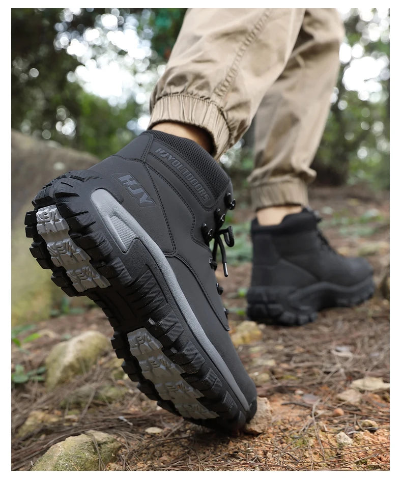 New Men's Boots Fashion Outdoor Boots Breathable Hiking Boots Autumn Shoes Sneakers Lightweight Non-slip Men Desert Ankle Boots Pi-Mart