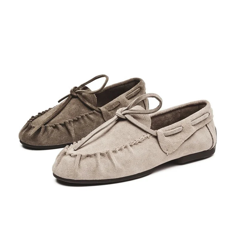 AIYUQI Women Loafers British Style 2026 New Genuine Leather Beanie Shoes Women Flat Non-slip Vintage Slip-on Moccasins For Women LadyShow.Store