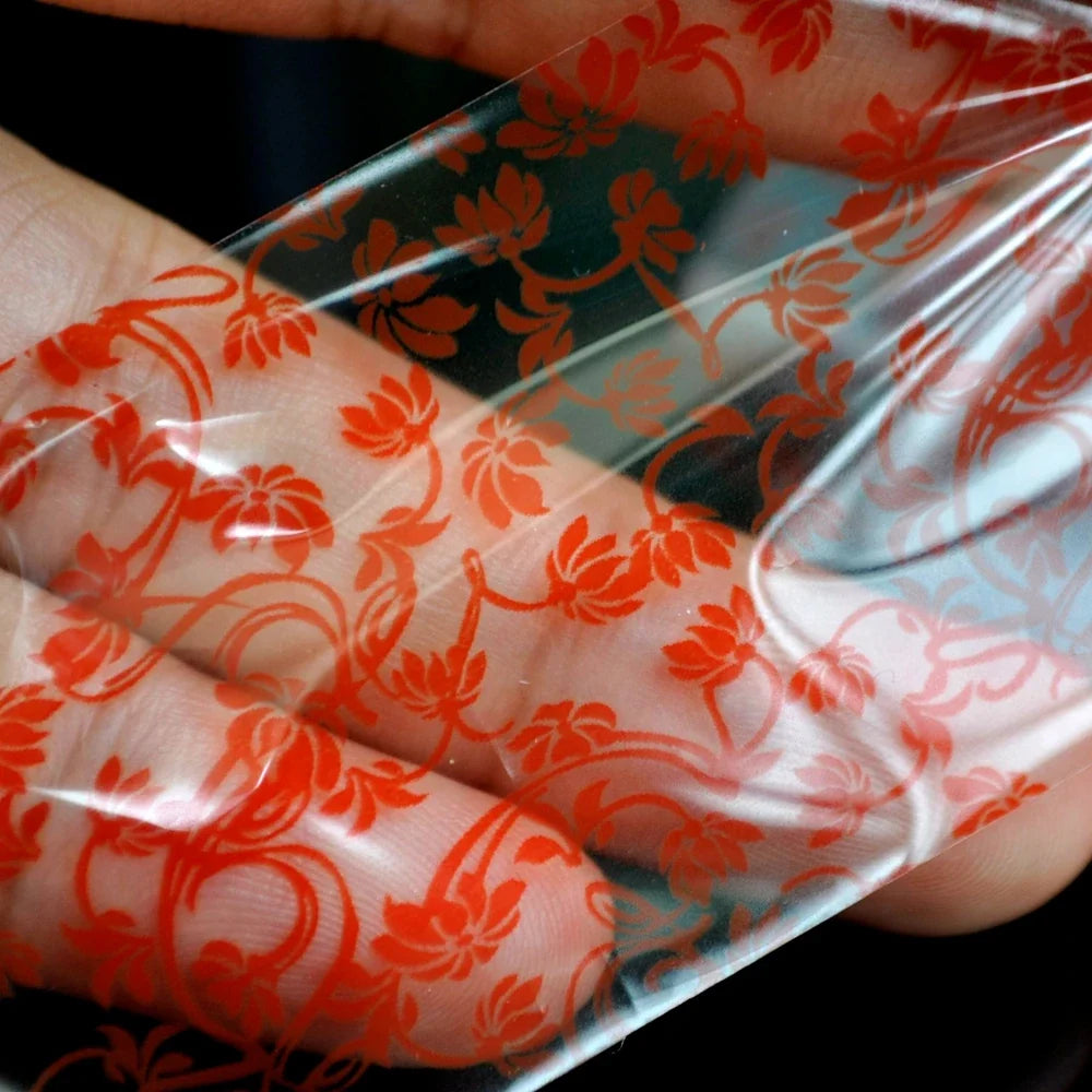 More Than 250 Design Beautiful Designed Nail Art Product Nail Glue transfer Foil Beautiful Flower Purple Orange Tri Light Beauty