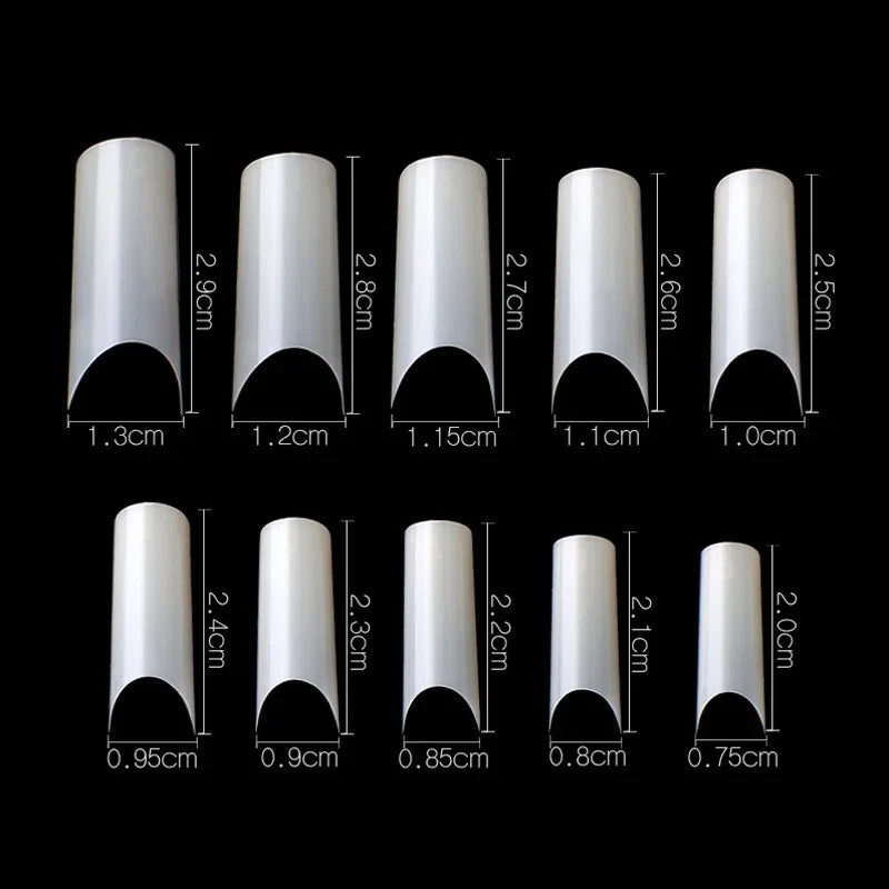 500 Pcs Curved C Fake Nail New Materials Top Quality Full Cover Nails Tips Transparent Gel Para Unha False Nails Beauty Products Tri Light Beauty