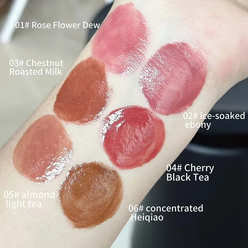 Jelly Solid Water Mirror Lip Gloss Shine Plumping Lip Balm Light Red Brown Natural Lasting Moisturizing Lip Tint Lipstick Makeup Pi-Mart