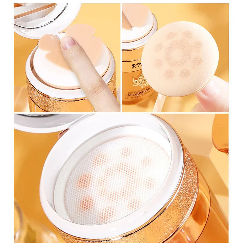 Air Cushion BB Cream Butterfly Powder Puff Moisturizing Foundation Concealer Whitening Oil-control Waterproof Makeup Cosmetics LadyShow.Store