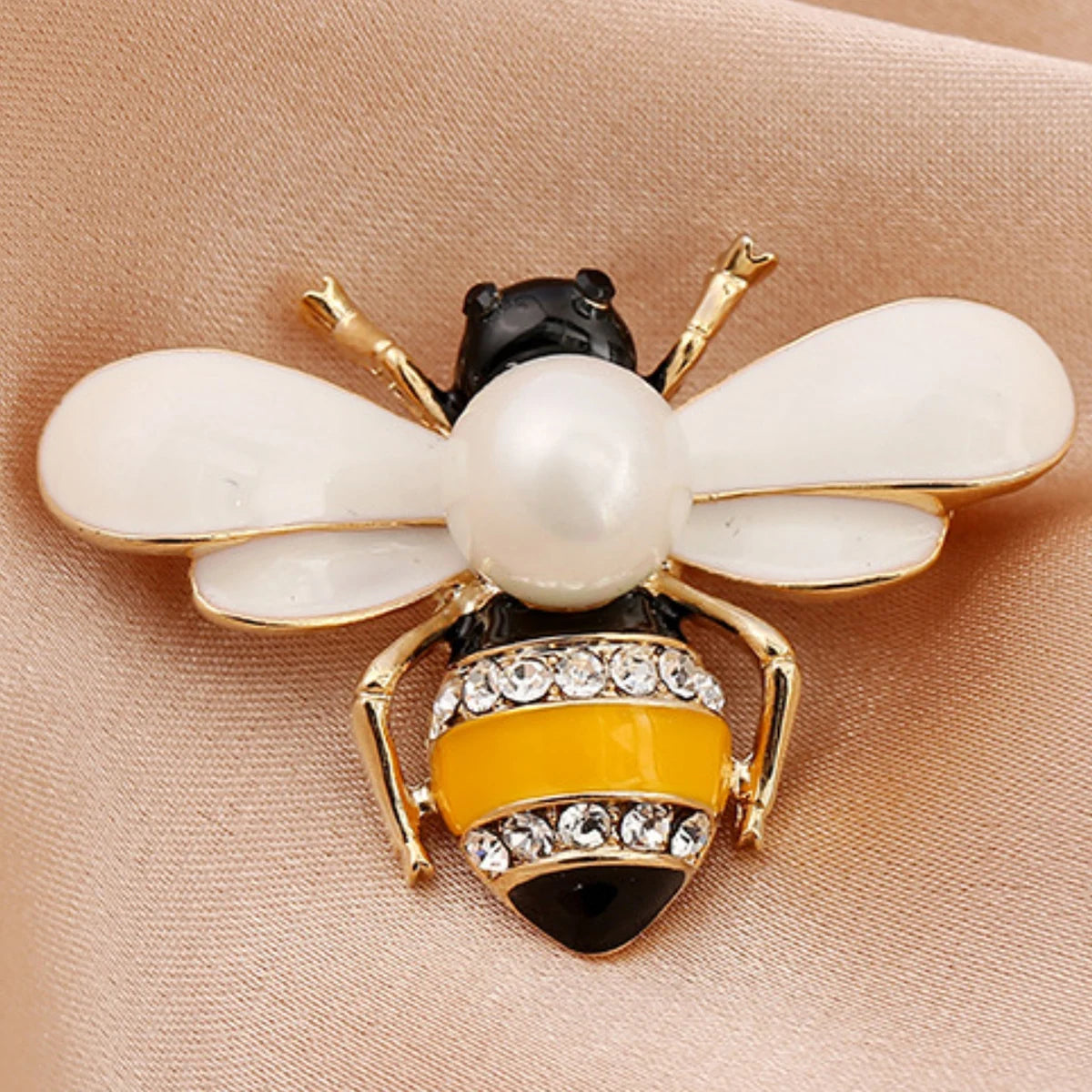 1PC Women's Fashion Trend Personalized Imitation Pearl Bee Brooch Pin Jewelry Suitable for Outdoor Dating, Party, Festival Gifts Pi-Mart