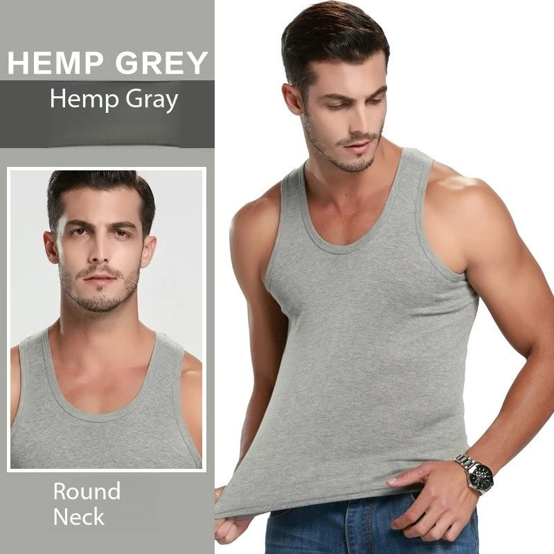 2026 New Men's Summer Lightweight Cotton Tight Vest Sports Casual Family Pajamas Outdoor Tight Top Breathable Quick Drying Vest Pi-Mart