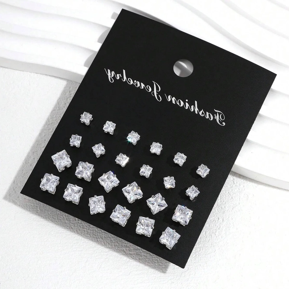 12 Pairs Of Luxurious, Simple, Shiny, And Caring Zirconia Decorative Earrings Are Suitable For Gifts To Parties,And Couples Pi-Mart