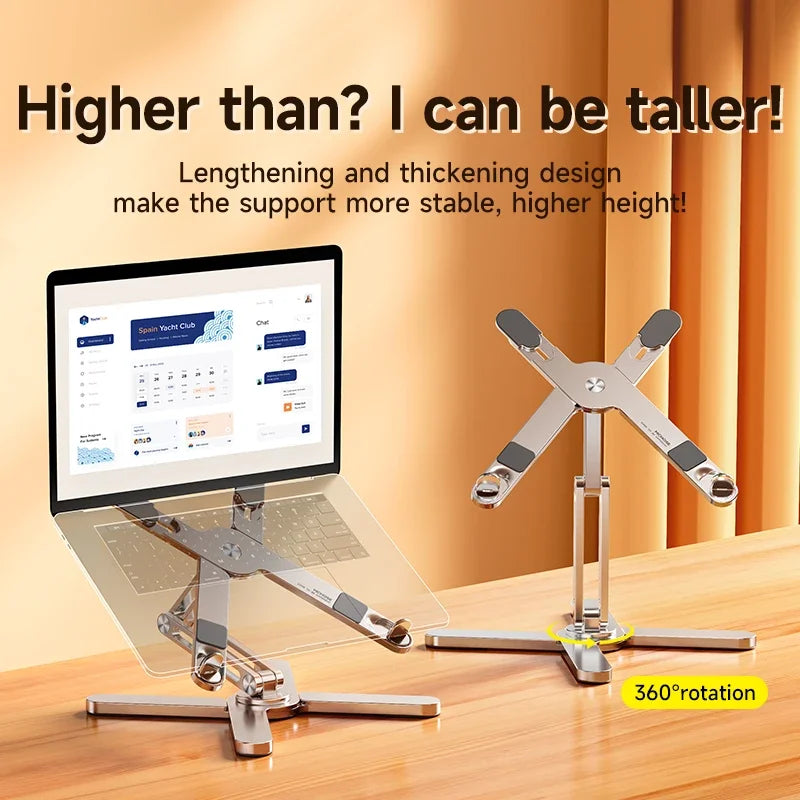 Laptop Stand with 360 Rotating Base, Computer Notebook Laptop Riser Metal Holder for Desk Collaborative Work, Fits All MacBook Pi-Mart