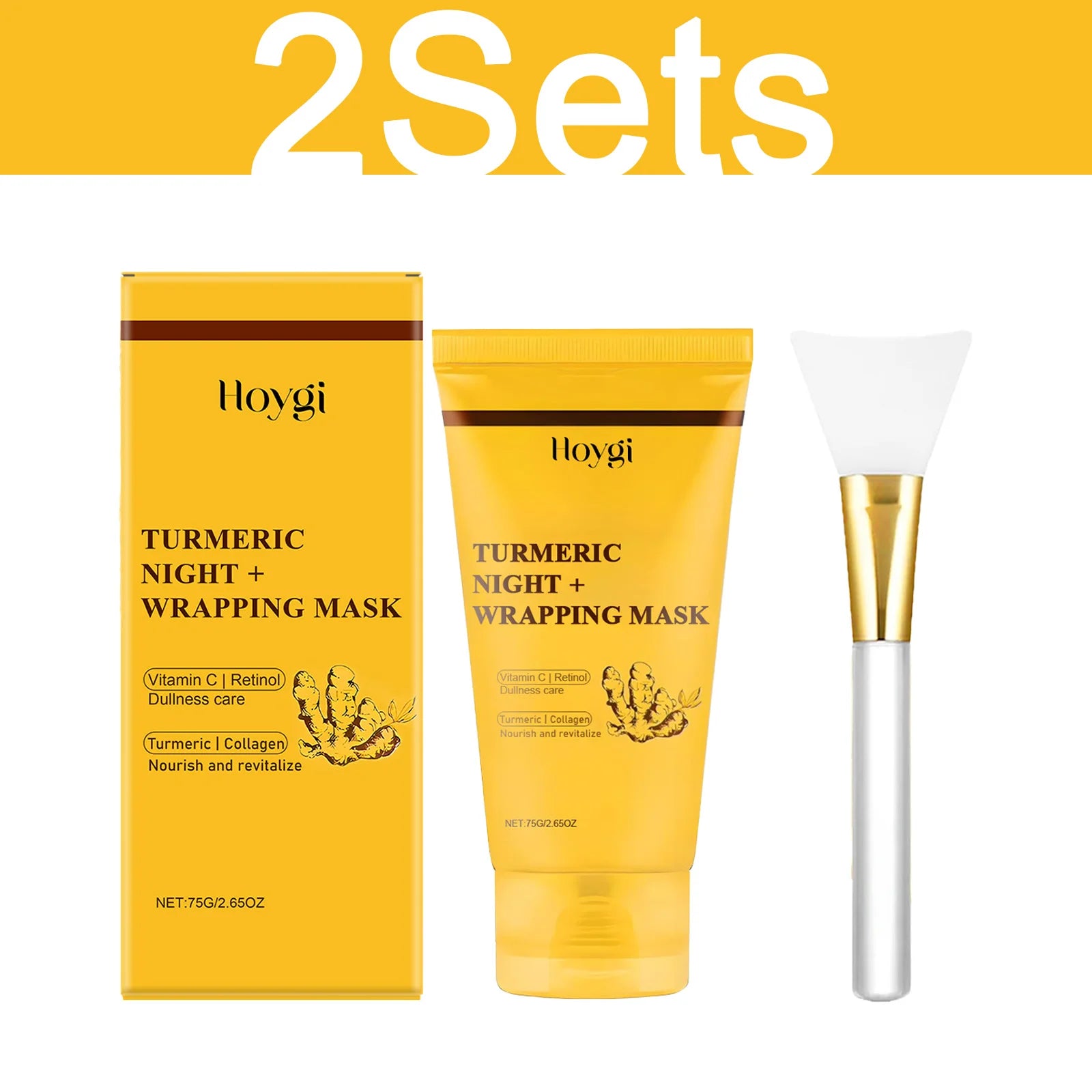 HOYGI Turmeric Collagen Mask Cleansing Pore Improves Spots Gentle Exfoliation Brightening Dullness Smoothing Peel-off Mask 75g Pi-Mart