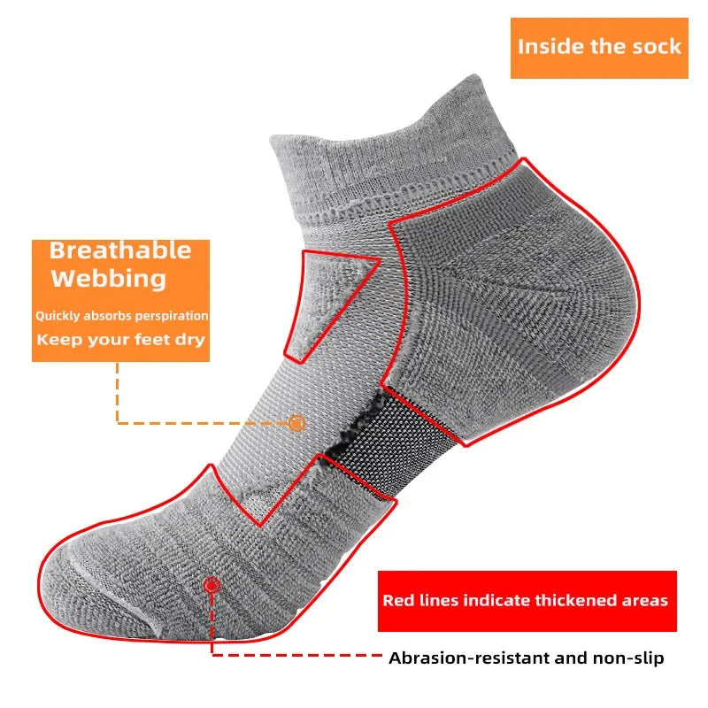 1/3 Pairs Anti-slip Football Socks Men Cotton Sock Short Long Tube Soccer Basketball Sport Socks Breathable Deodorous Sock 39-45 Pi-Mart