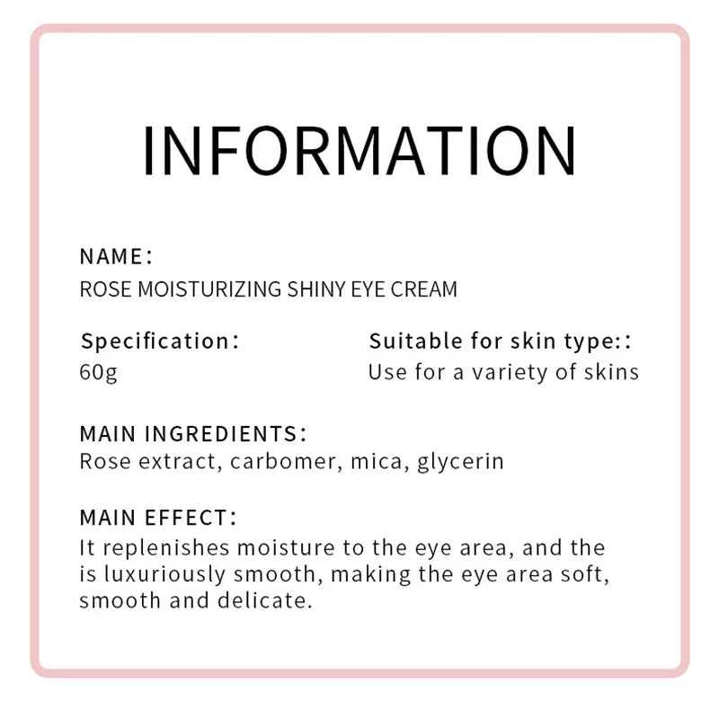 SADOER Rose Eye Cream Anti Dark Circles Removal Eye Bags Firming Moisturizing Beauty Eyes Creams Skin Care Products Tri Light Beauty