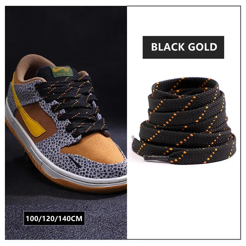 Classic Shoelaces for Sneakers Flat Mixed-colors Shoe laces AF1/AJ Shoelace Elastic Laces Shoes 100/120/140CM Strings 1Pair Pi-Mart