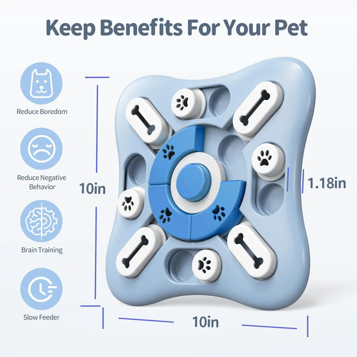 Dog Toys Slow Feeder Interactive Increase Puppy IQ Food Dispenser Slowly Eating NonSlip Bowl Pet Puzzle Cat Dogs Training Game Pi-Mart