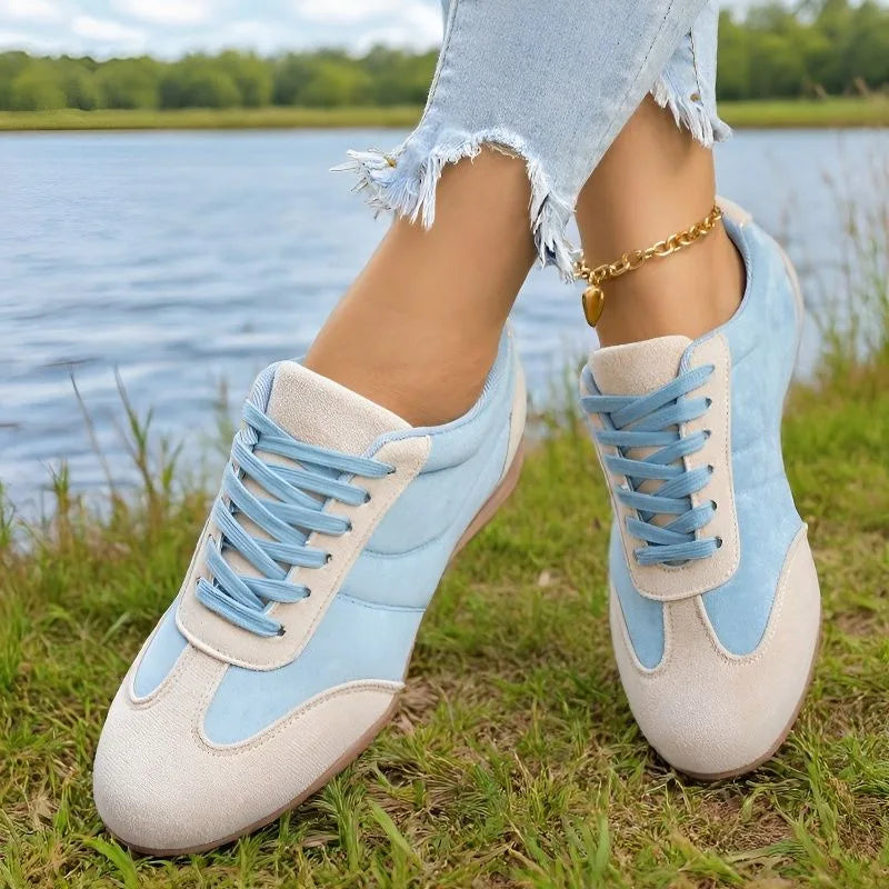 Women's Casual Flat-soled Non-slip Wear-resistant Sport Shoes Spring Autumn Round-toe Soft and Comfortable Women Single Shoes Pi-Mart