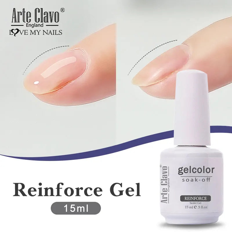 Arte Clavo Top Gel Polish 15ml Semi Permanent Varnish Function Gel Base Super Top Coat Transparent Gel Nails Soak Off Gel Tri Light Beauty