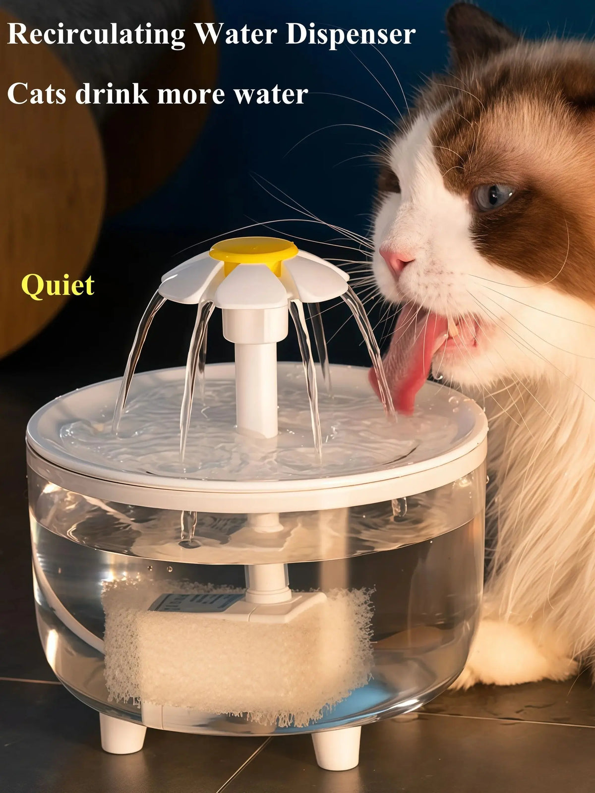 USB Electric Mute 1.2L Pet Water Fountain Automatic Cat Drink Bowl Filter Pet Drinking Dispenser Drinker For Cats Water Filter Pi-Mart
