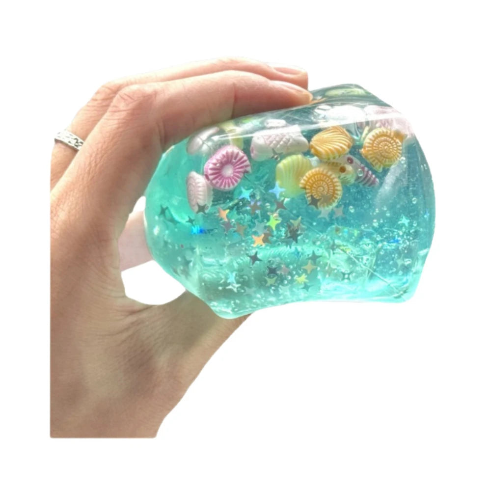 Squishy Stress Balls Cube Ocean Sensory Fidget Toy Slow Rise Squishy Toys for Kids and Adults Squeeze Relax Gift Pi-Mart