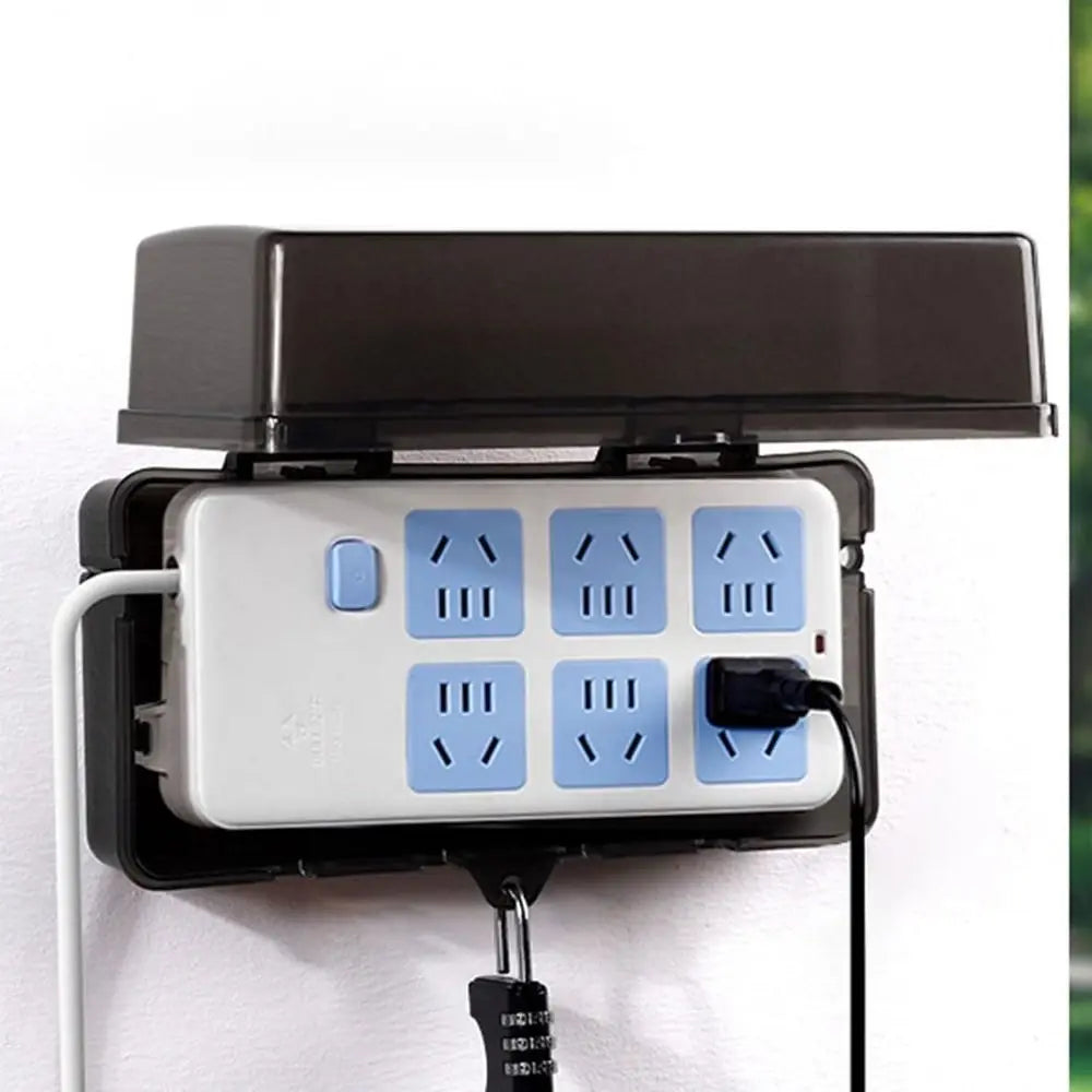 Durable Plastic Plug Box Anti-theft Waterproof Cable Management Box Protect Outlet Weatherproof Extension Lead Cover Outdoor Pi-Mart