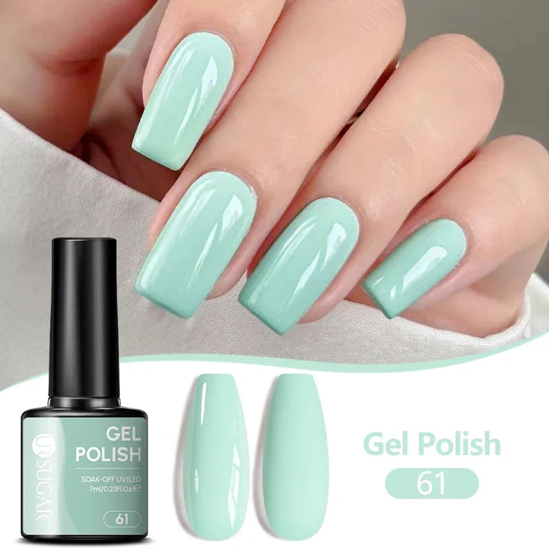UR SUGAR 7ML Nail Gel Fresh Macaron 107 Colors All For Manicure Semi Permanent Soak Off LED UV Long-Lasting Nail Art Varnish Tri Light Beauty