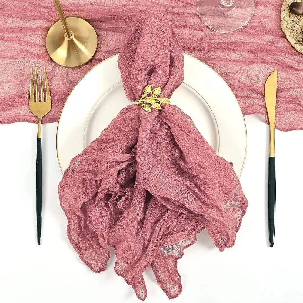 Party Supply Table Decoration Gauze Napkin Soft Thin Cotton Napkin Retro Reusable Placemats Hotel Pi-Mart