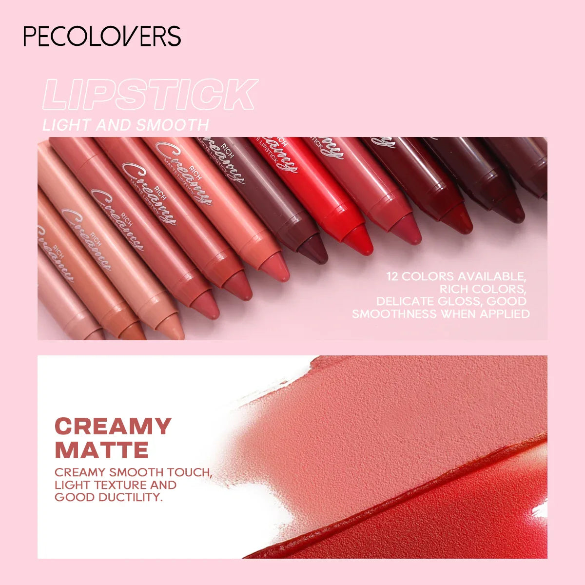 Multiple Colors Matte Lip Liner, Use As Lip Liner and Lipstick, Easy To Accurately Apply, Waterproof Long-lasting Non-stick LadyShow.Store