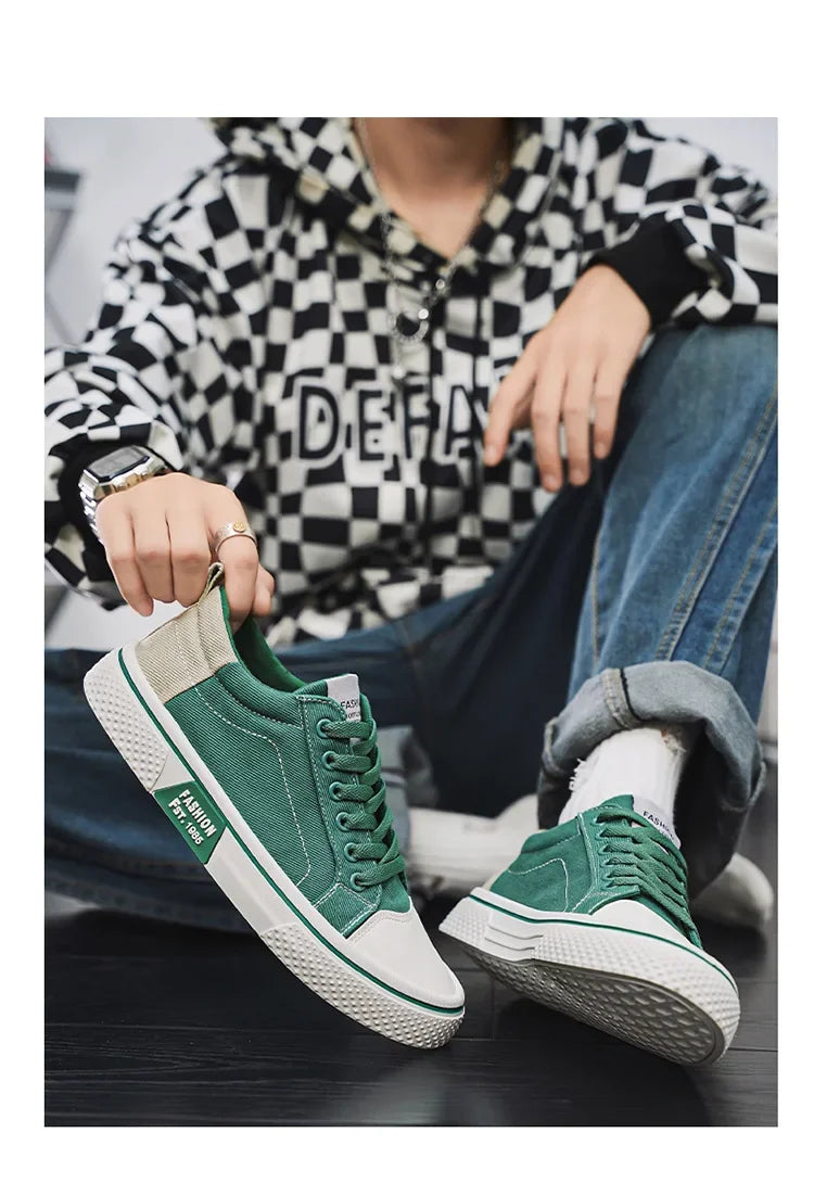 2026 New Summer Men's Breathable Versatile Skateboarding Shoes Men's Soft Bottom Casual Sports Trend Fashion Canvas Shoes 48size Pi-Mart