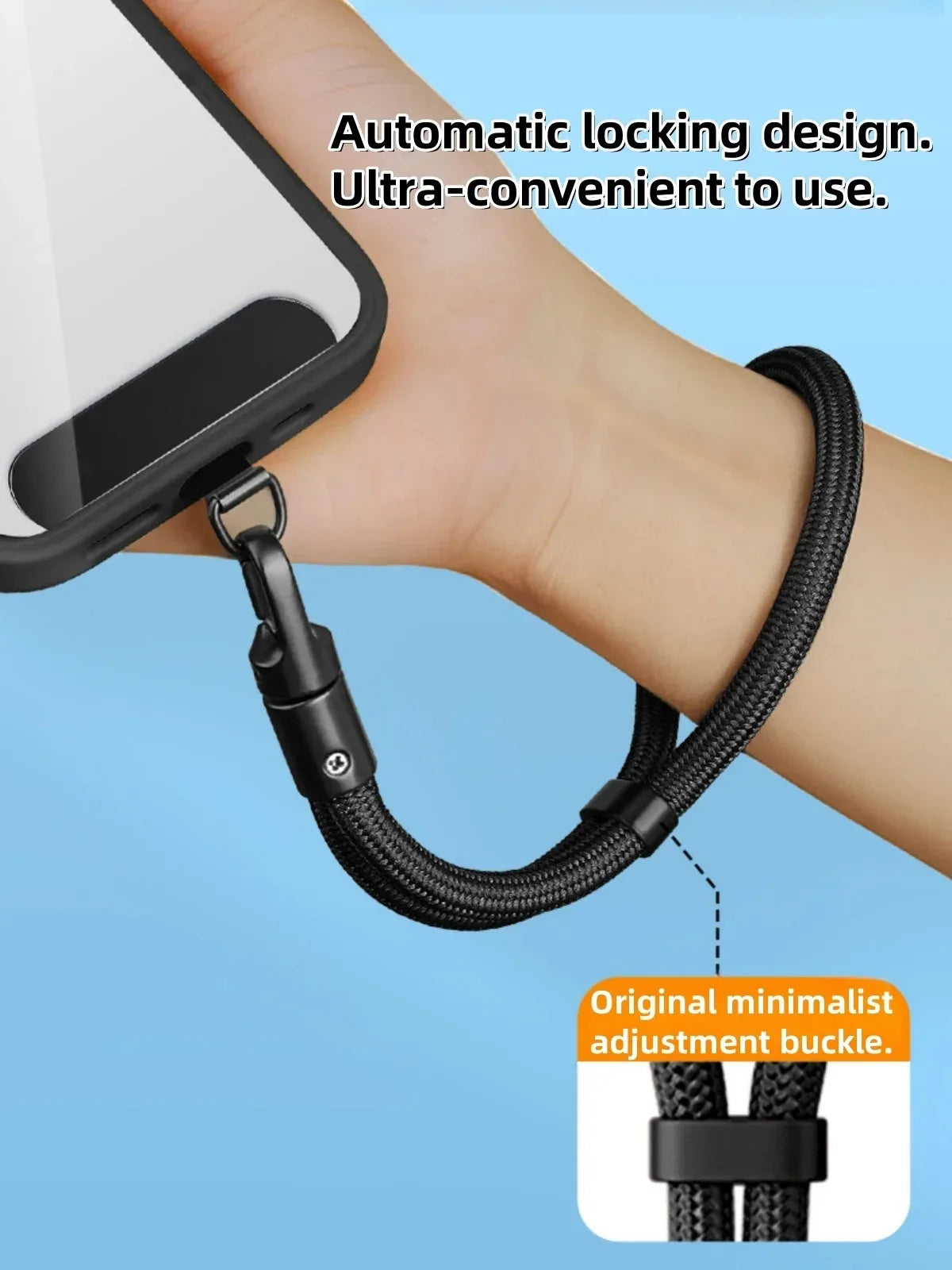 Universal Mobile Phone Anti-loss Wrist Strap Adjustable 360° Rotation Phone Self-locking Lanyard for iPhone 17 16 15 Pro Samsung Pi-Mart
