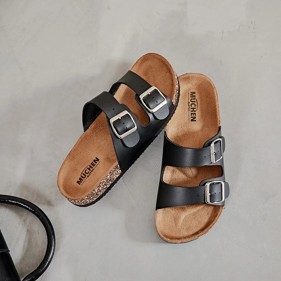 Cork slippers men's summer outerwear new style thick soled wear-resistant Boken shoes fashionable beach sandals 2026 Pi-Mart