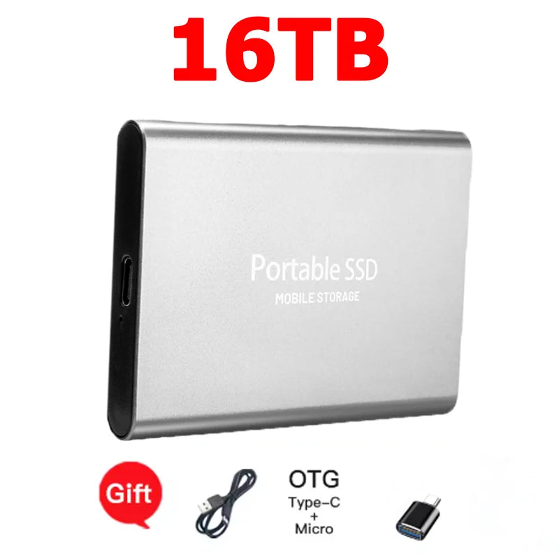 Reliable Slim Storage Device Portable External SSD 1TB 4TB 16TB 128TB High Speed for Notebook Laptop Computer Pi-Mart