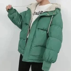 2024 Winter Korean Warm Female Puffer Coat Pocket Solid Parkas Padding Long Sleeve Thick New in Outerwears Hooded Women's Jacket LadyShow.Store