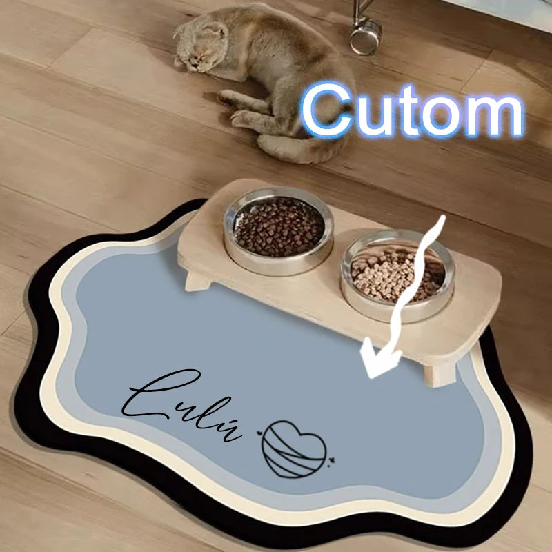  Custom Pet Feeding Mat Cute Shape Dog Diatom Mud Floor Mat Non-Slip Waterproof Home Decoration Dog Feeding Pad Pi-Mart
