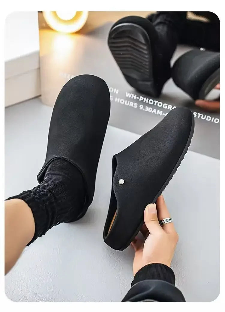 Unisex Closed Toe Mule Slippers Spring Autumn Slip On Soft Sole Casual Shoes for Outdoor Office Home Pi-Mart