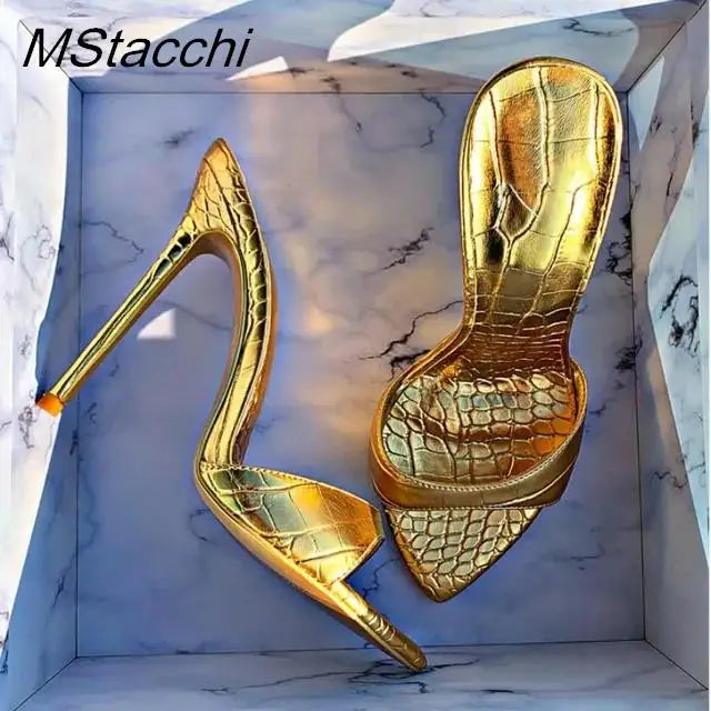 Super-high Heel Slippers Women Shoes Summer Peep Toe Mixed Colors Stiletto Sandals Sexy Party Ladies Shoes Luxury Woman Pumps LadyShow.Store