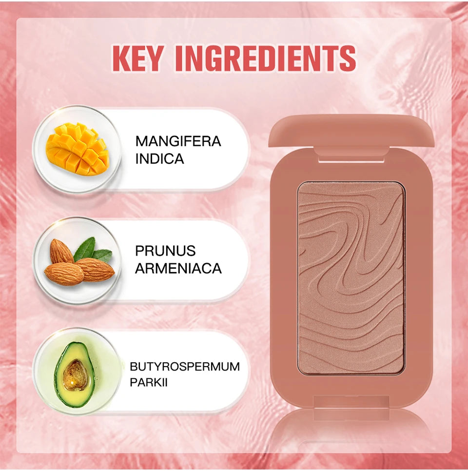 Professional Makeup Powder Blush 12HR Wear Vegan Formula Blusher Makeup Blush in Bar Cosmetics Palette Powder Pink Cream Face Pi-Mart