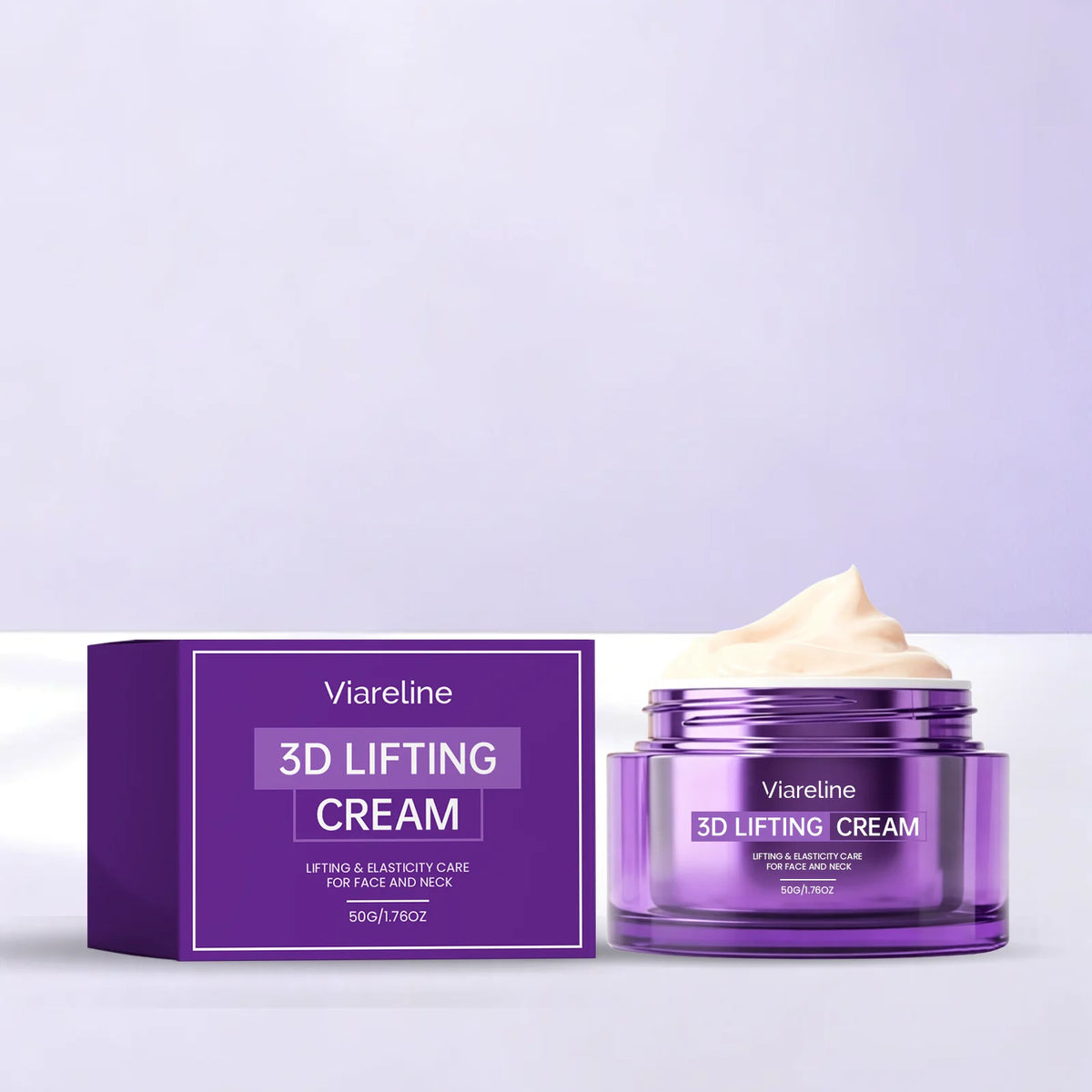 Viareline 3D Lifting Cream, Face & Neck Firming Moisturizer, Improve Skin Elasticity Anti-Aging Daily Facial Cream 50g Pi-Mart