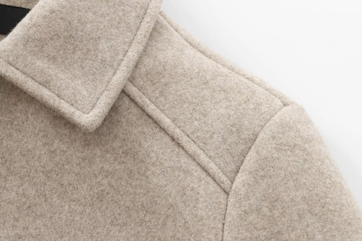 Women's Zipper Jacket Coat New Winter Long Sleeve Pocket Outerwear Coat Short Street Elegant Women's Jacket Pi-Mart